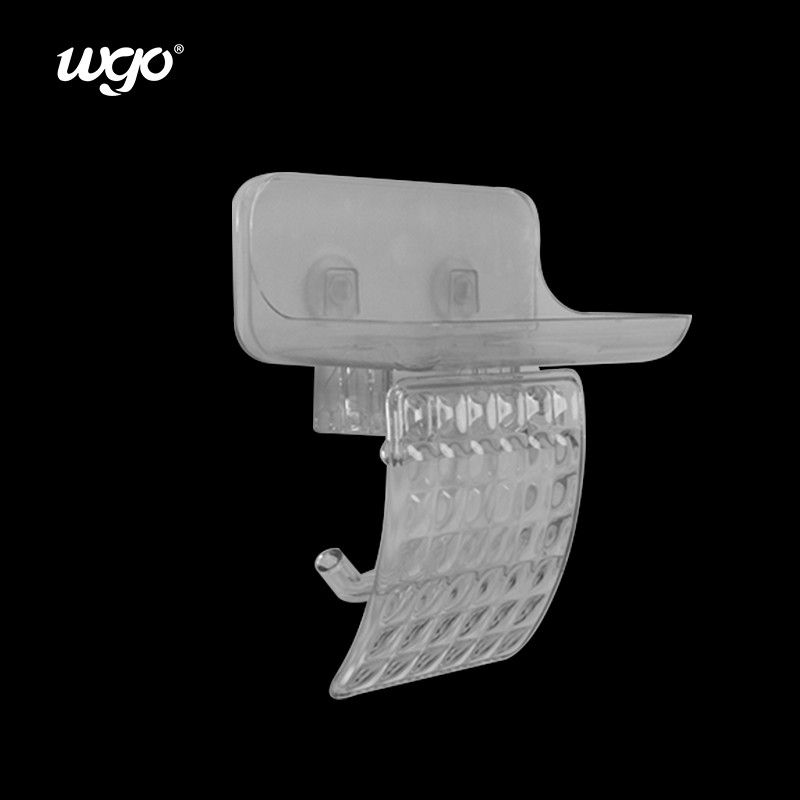 WGO Прозрачная ванная помещена на стену Установитель туалетной бумаги Диспенсер для тканевых рулонов с телефоном