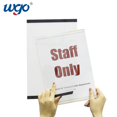 A4 материал ODM держателя знака 210mm x 297mm установленный стеной ясный пластиковый